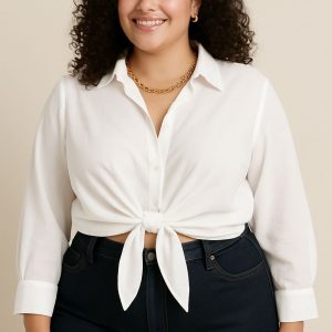 Blusa De Botones Color Blanco