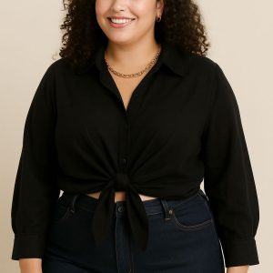 blusa de botones color negro