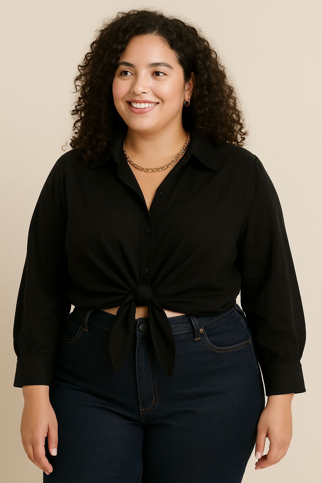 blusa de botones color negro blusa de botones color negro