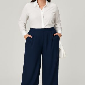 pantalón recto color azul