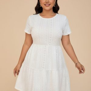 vestido blanco de textura jacquard