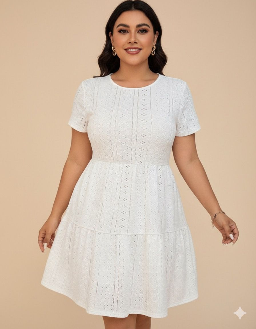 vestido blanco de textura jacquard vestido blanco de textura jacquard