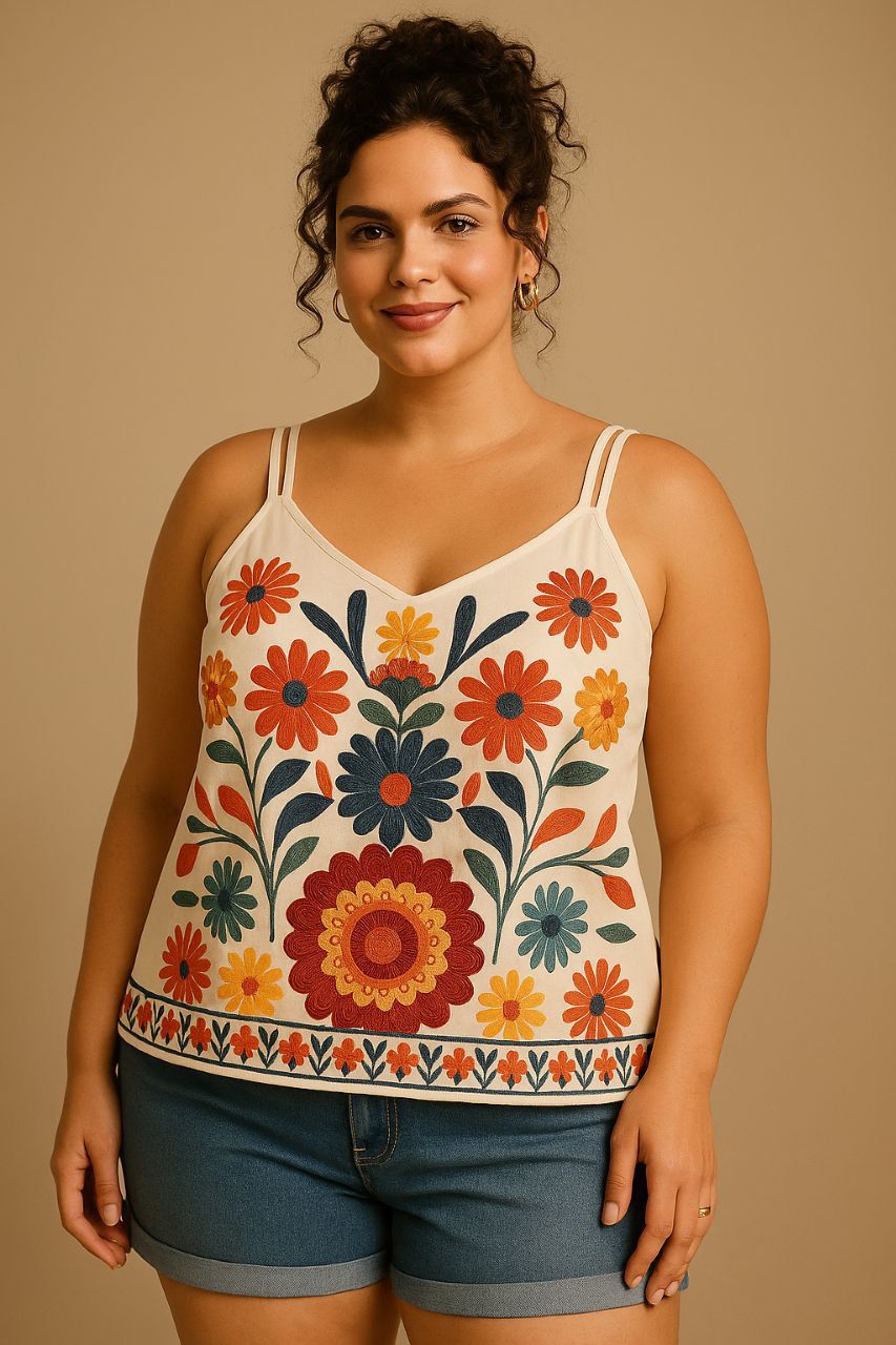 top de tirante con estampado floral top de tirante con estampado floral